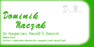 dominik maczak business card